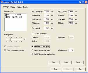 Oberfläche OLSR-Switch