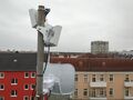 2 Mikrotik SXTsq5ac's und eine Litebeam 5ac gen 2 mit Berliner Skyline im Hintergrund